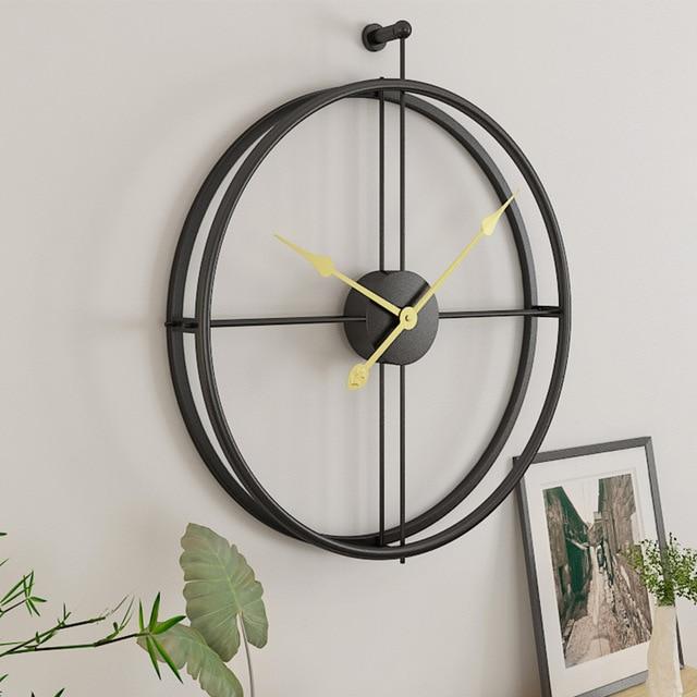 Horloge Scandinave Grande Murale Design - Doré