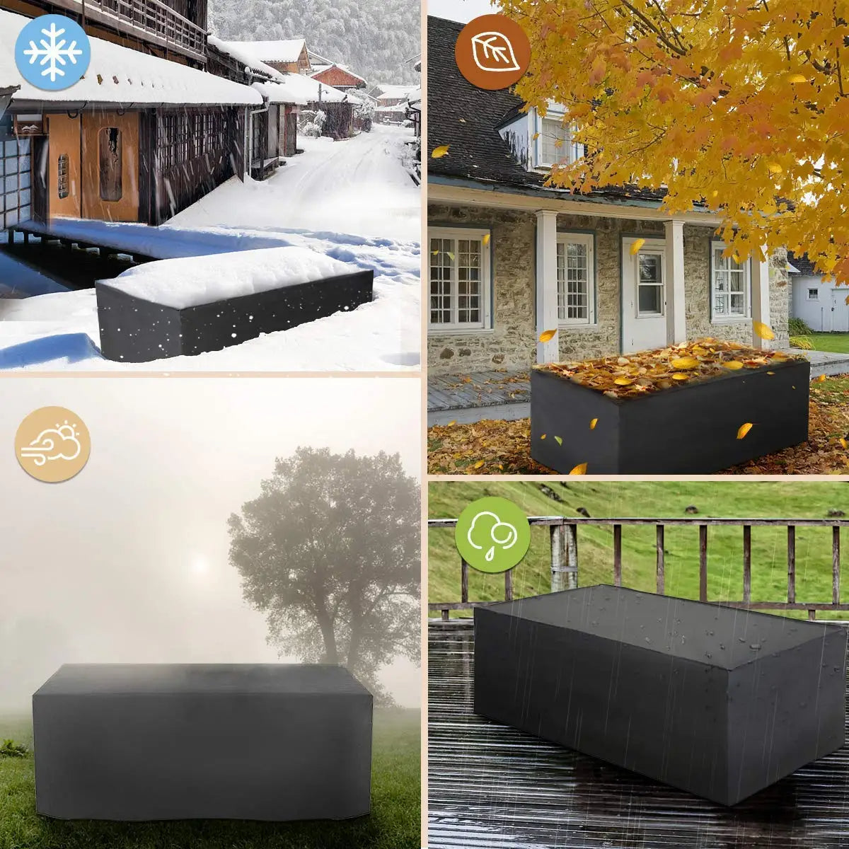 Housse de Salon d'Extérieur pour Meuble de Jardin 120 x 120 x 74 cm