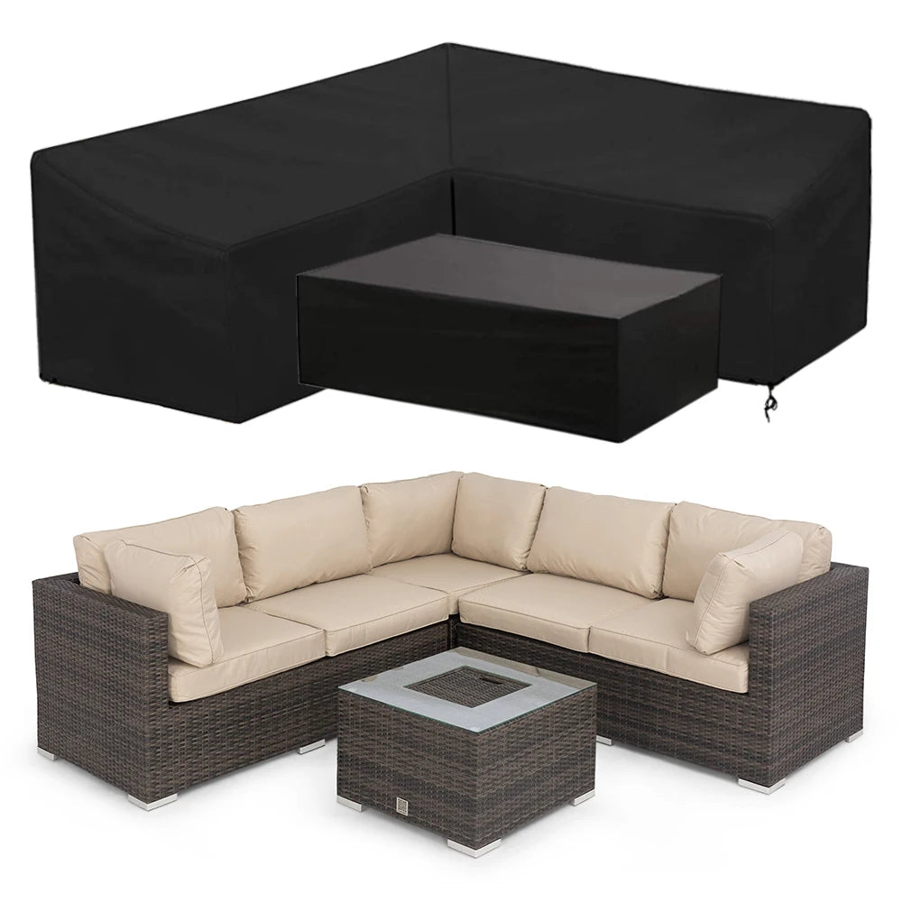 Housse Canapé d'Extérieur avec Cordon Ajustable 270 x 270 x 90 cm