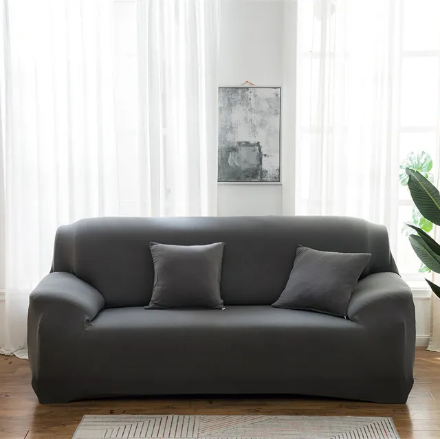 Housse de Canapé Extensible Grise en Polyester