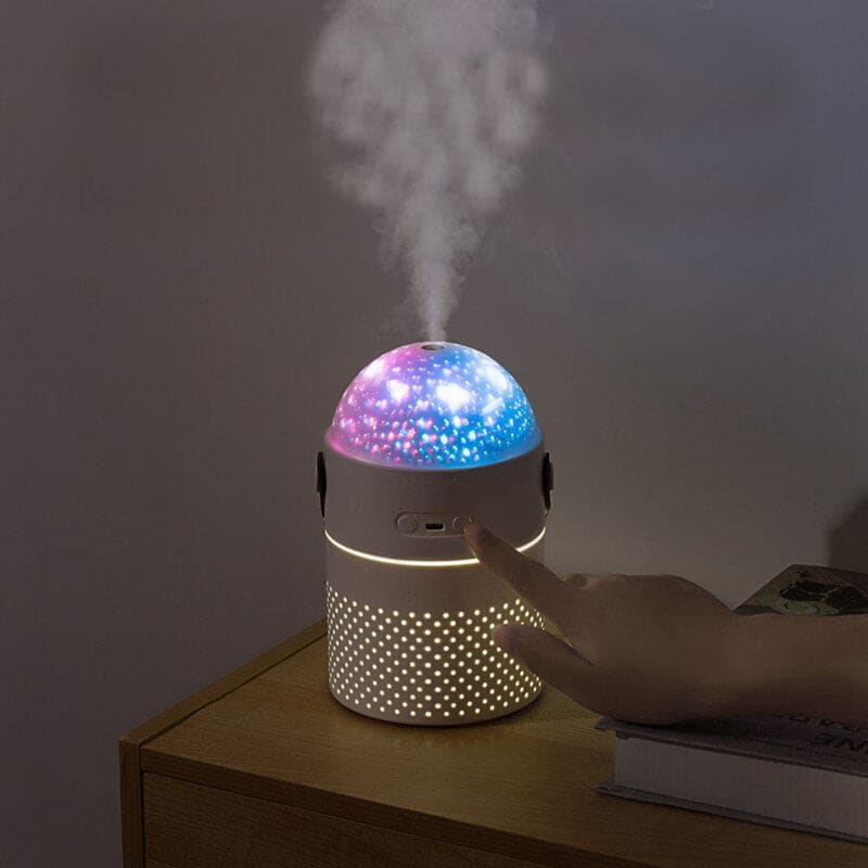 Humidificateur bébé veilleuse étoile plafond rechargeable / humidificateur d'air ultrasonique et silencieux / humidificateur d'air 2en1 avec projection d'étoiles pour chambre