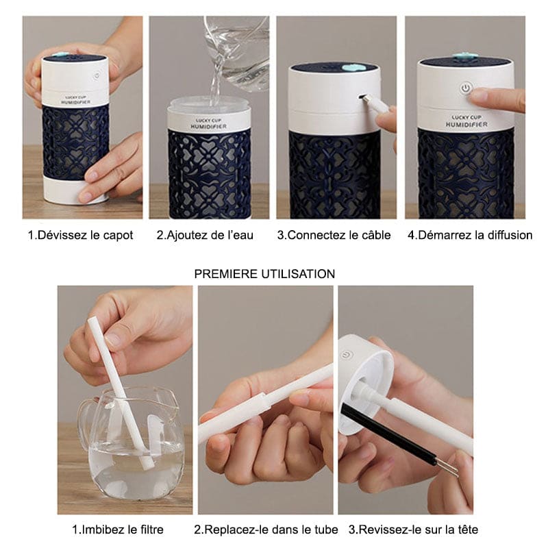 Humidificateur d'air 2en1 diffuseur pour chambre - YANA