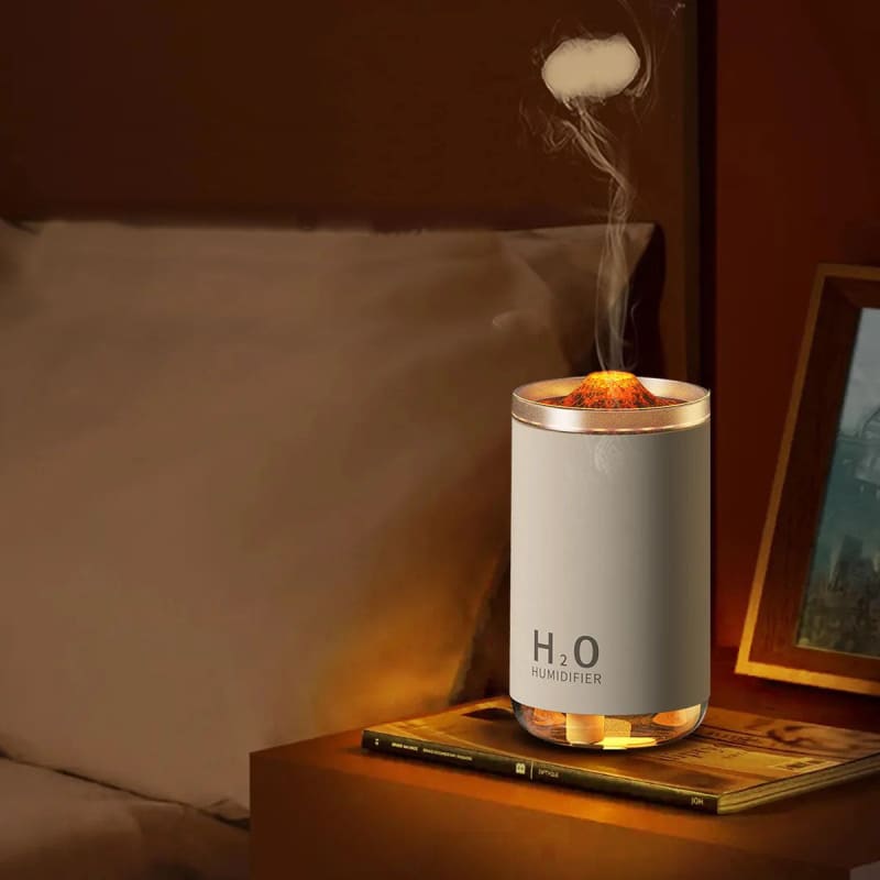 Humidificateur d'air 2en1 veilleuse chaude volcanique - RAKI