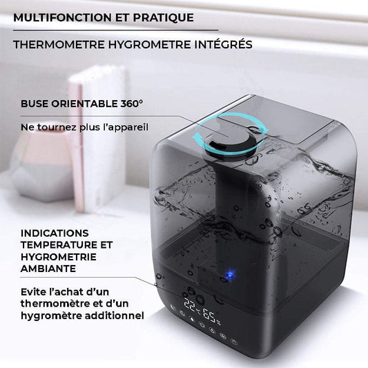 Humidificateur d'air 5L thermomètre hygromètre écran LED - NEON