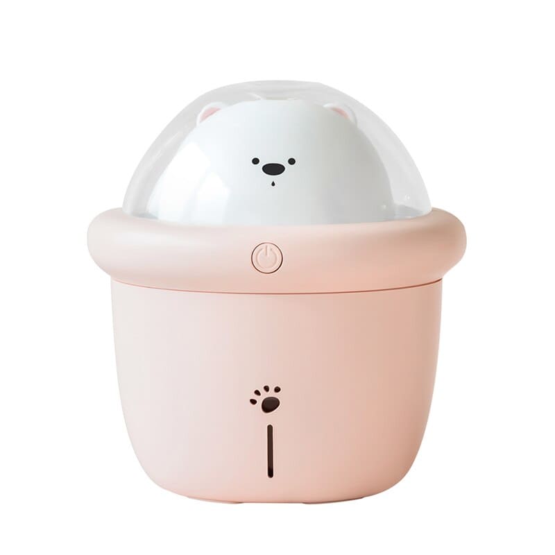 Humidificateur d’air bébé ourson avec veilleuse - BODI / humidificateur d'air rose pour bébé