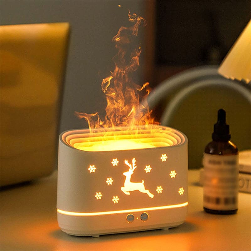 Humidificateur d'air décoratif spécial Noël effet de flamme - RENNA