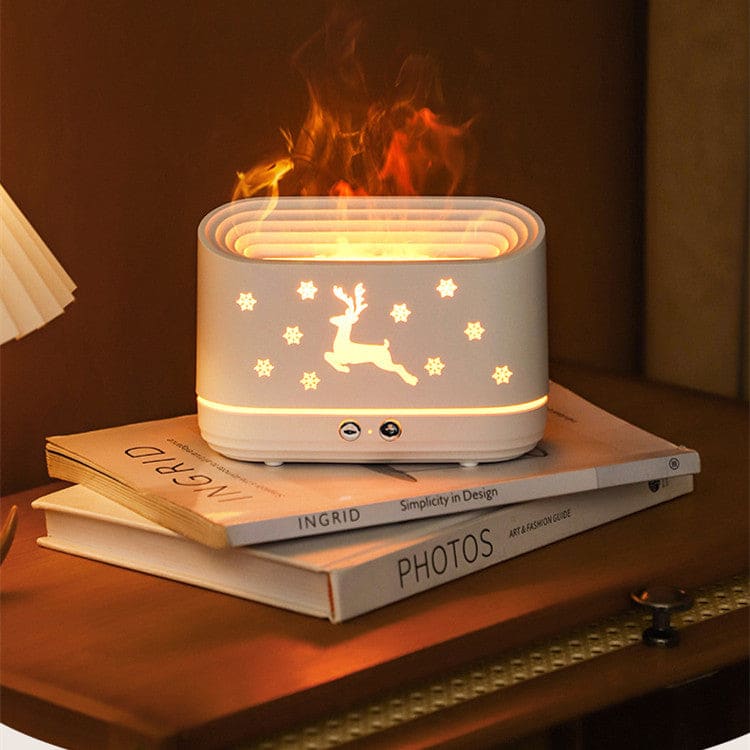 Humidificateur d'air décoratif spécial Noël effet de flamme - RENNA