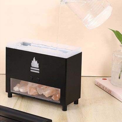 Humidificateur d'air 3en1 pierre de sel effet flammes - ENOZ
