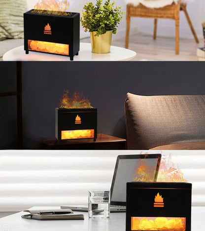 Humidificateur d'air 3en1 pierre de sel effet flammes - ENOZ