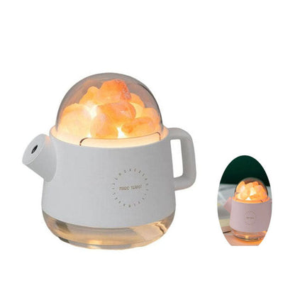 Humidificateur d'air théière et pierres de sel roses - PANDA
