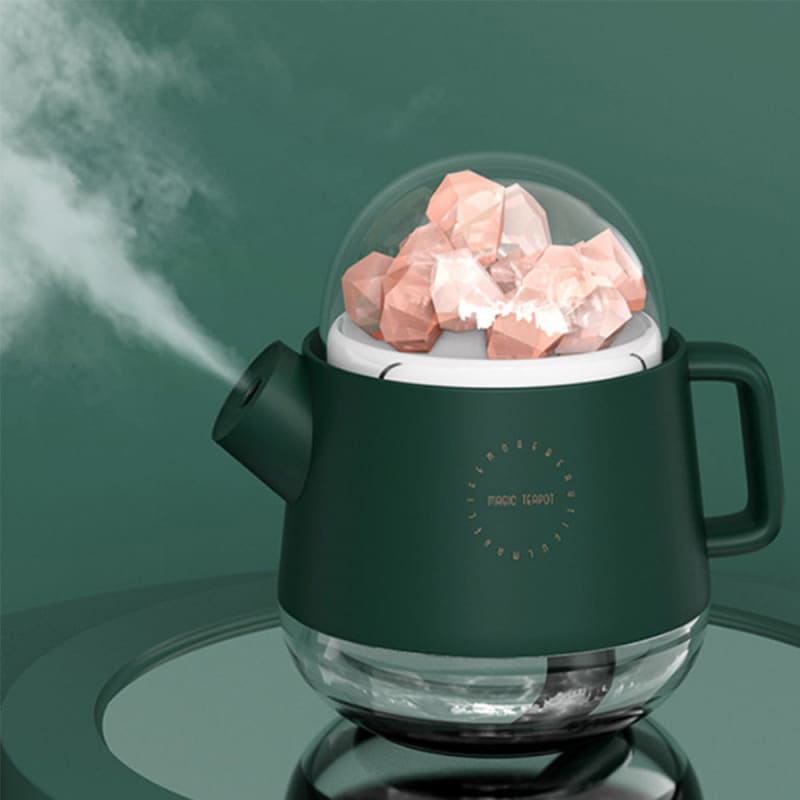 Humidificateur d'air théière et pierres de sel roses - PANDA