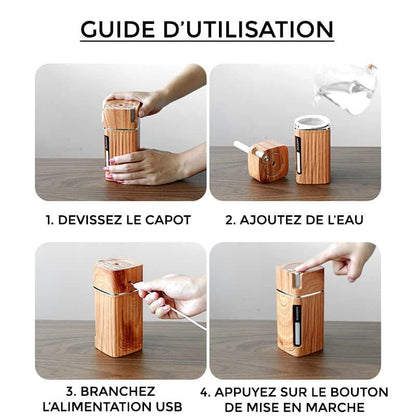 Humidificateur d'air finition bois naturel - BUZZ