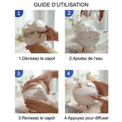 Humidificateur d'air pour chambre avec veilleuse douce - WOODY