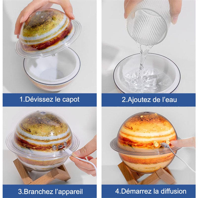 Humidificateur d'air silencieux design planète - EXO