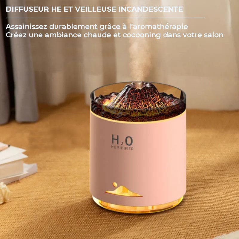 Humidificateur d'air silencieux effet volcanique - BRUMIX