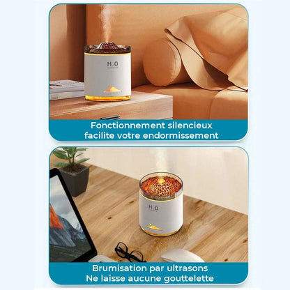 Humidificateur d'air silencieux effet volcanique - BRUMIX