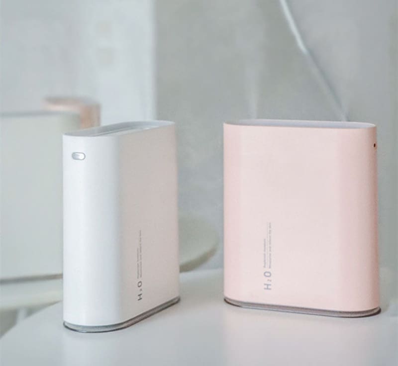 Humidificateur design box à double brumisation - ATEA / humidificateur d'air rose
