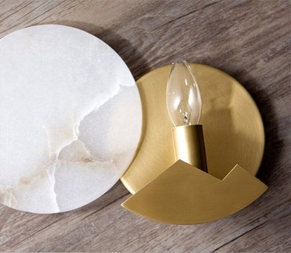 Applique Murale LED Nordic Minimalist - Lampe en Marmor et Laiton avec Dimmer