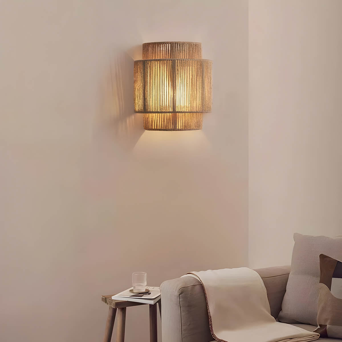 Applique Murale Élégante en Corde Naturelle – Design Organique et Accueillant