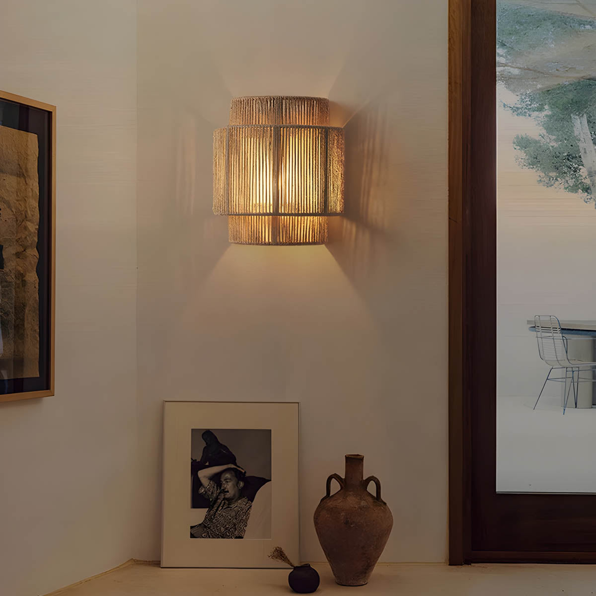 Applique Murale Élégante en Corde Naturelle – Design Organique et Accueillant