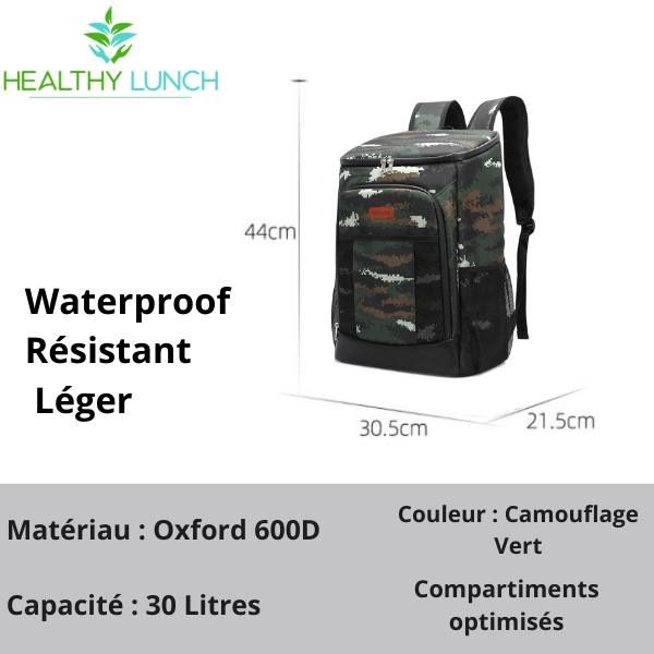 Sac à Dos Isotherme Camouflage Vert 30L