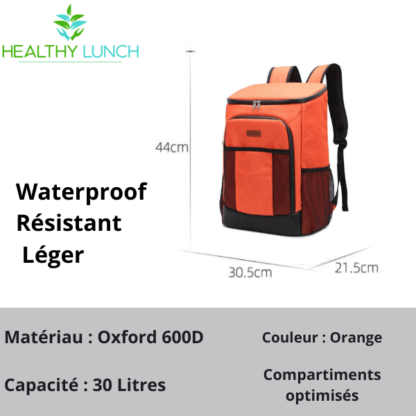 Sac à Dos Isotherme Orange 30L