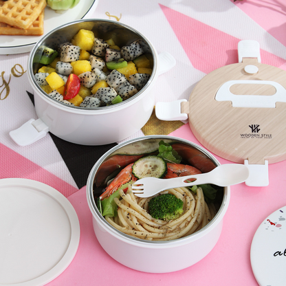 Bento Inox Rond Rose Compartiments
