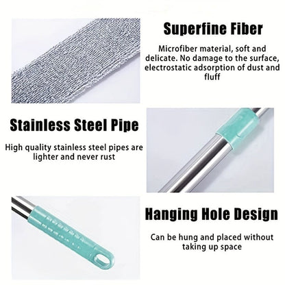 Kit Brosse à Poussière en Microfibre avec Manche Extensible - Nettoyage Sec Humide pour Canapé, Lit, Meubles