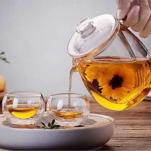 Kit Théière en Verre + 2 tasses