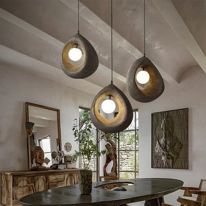 Lampe Suspendue Design Naturel LED – Applique Moderne en Polystyrène