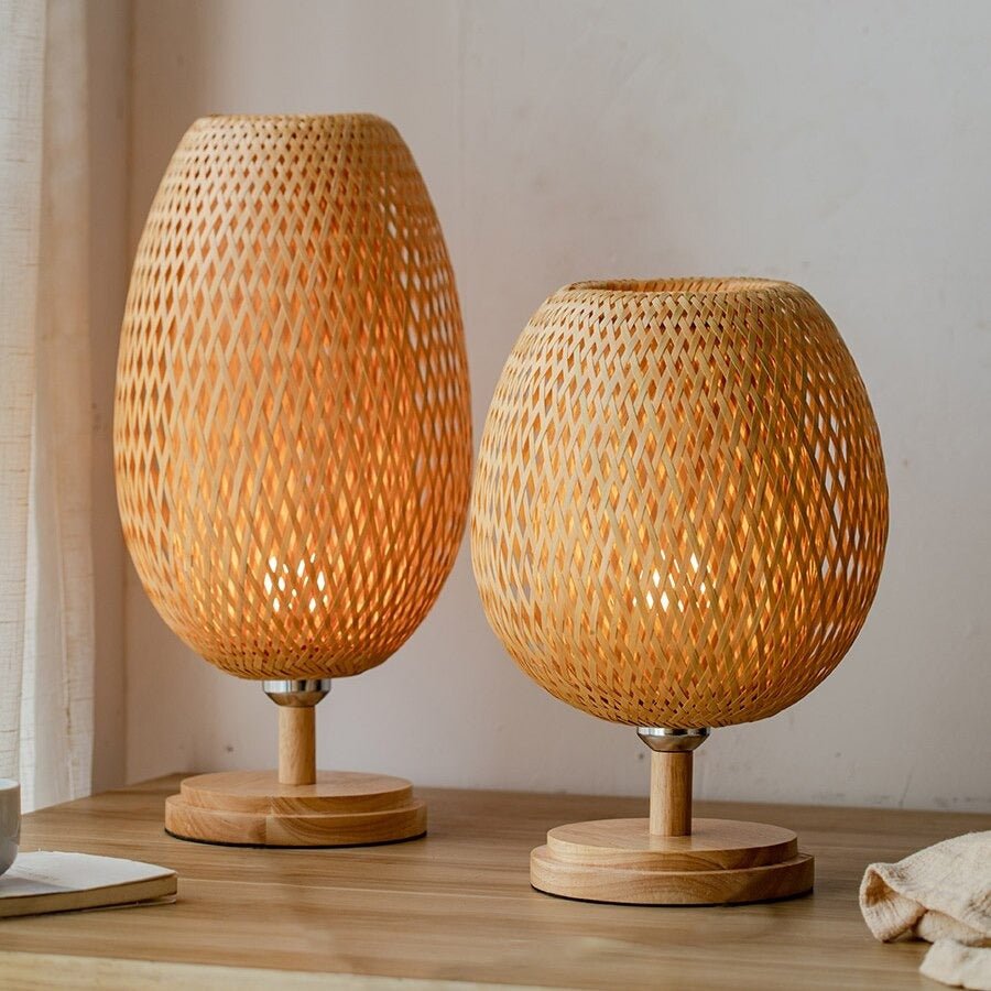 Lampe de chevet Bambou Tissé  LampesDeChevet Moyenne  
