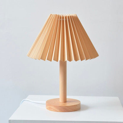 Lampe de chevet Bois Abat-Jour Plié  LampesDeChevet Grande Café 