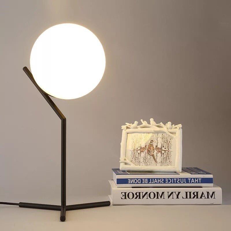 Lampe de chevet Design Boule en Verre  LampesDeChevet Noir  