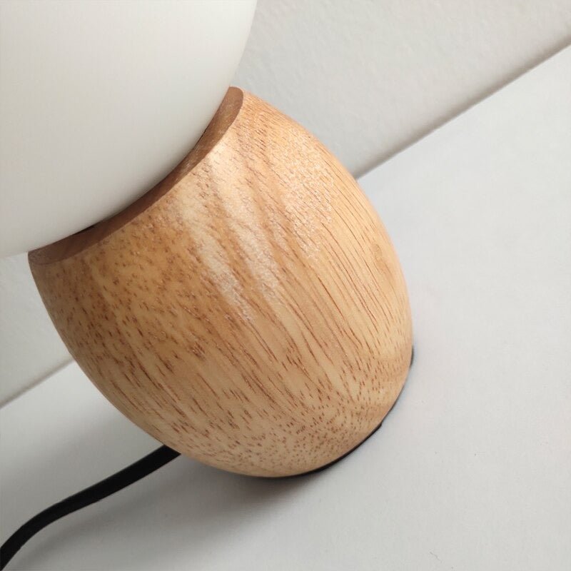 Lampe de chevet LED Boule en Bois