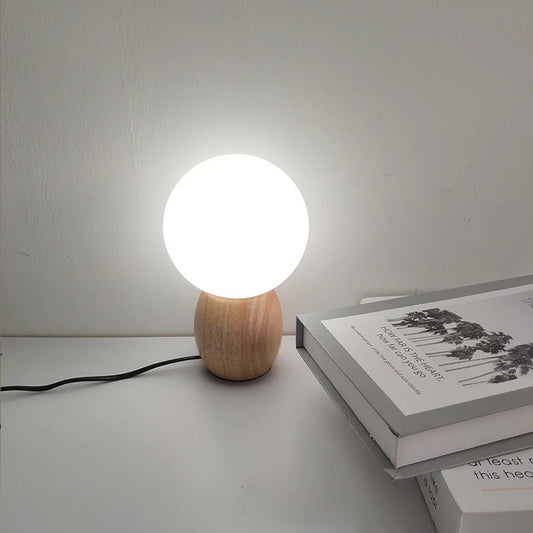 Lampe de chevet LED Boule en Bois