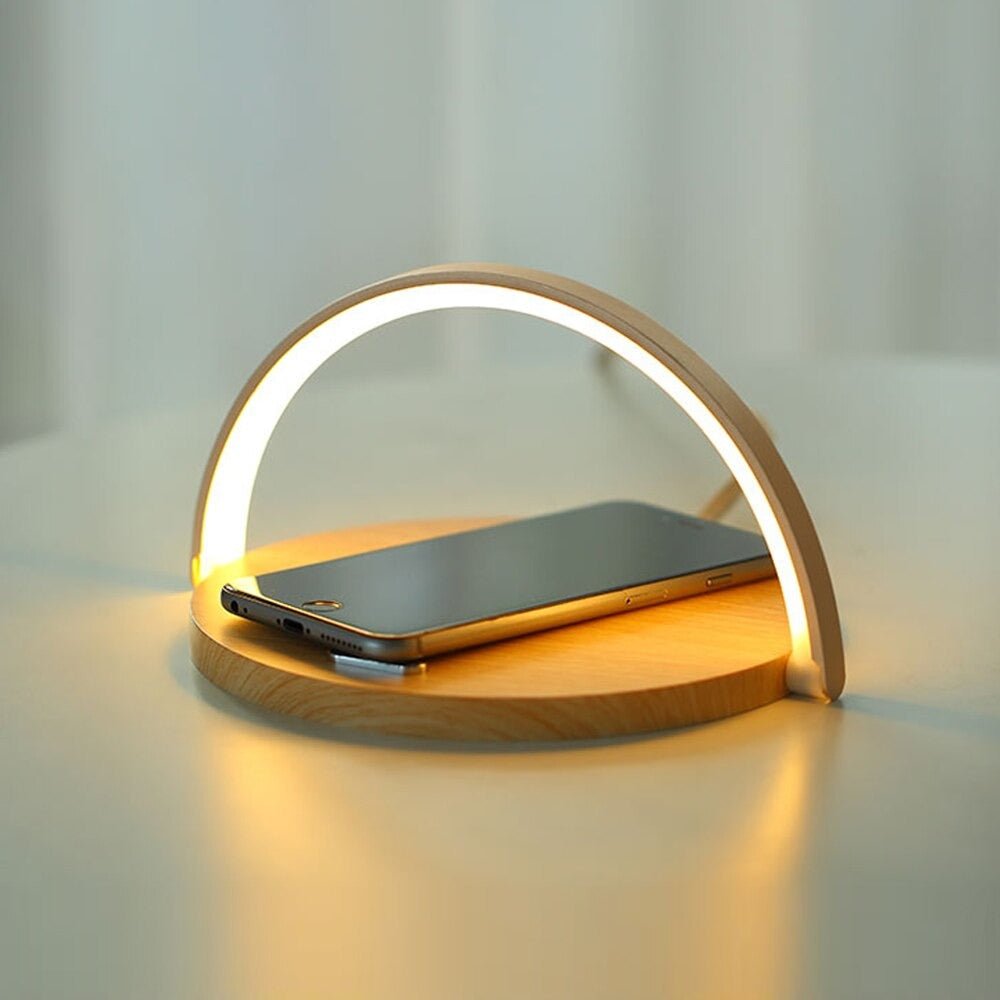 Lampe de chevet LED Chargeur  LampesDeChevet Bois  