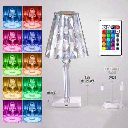 Lampe de chevet LED Diamant  LampesDeChevet Batterie + Télécommande Diamant 