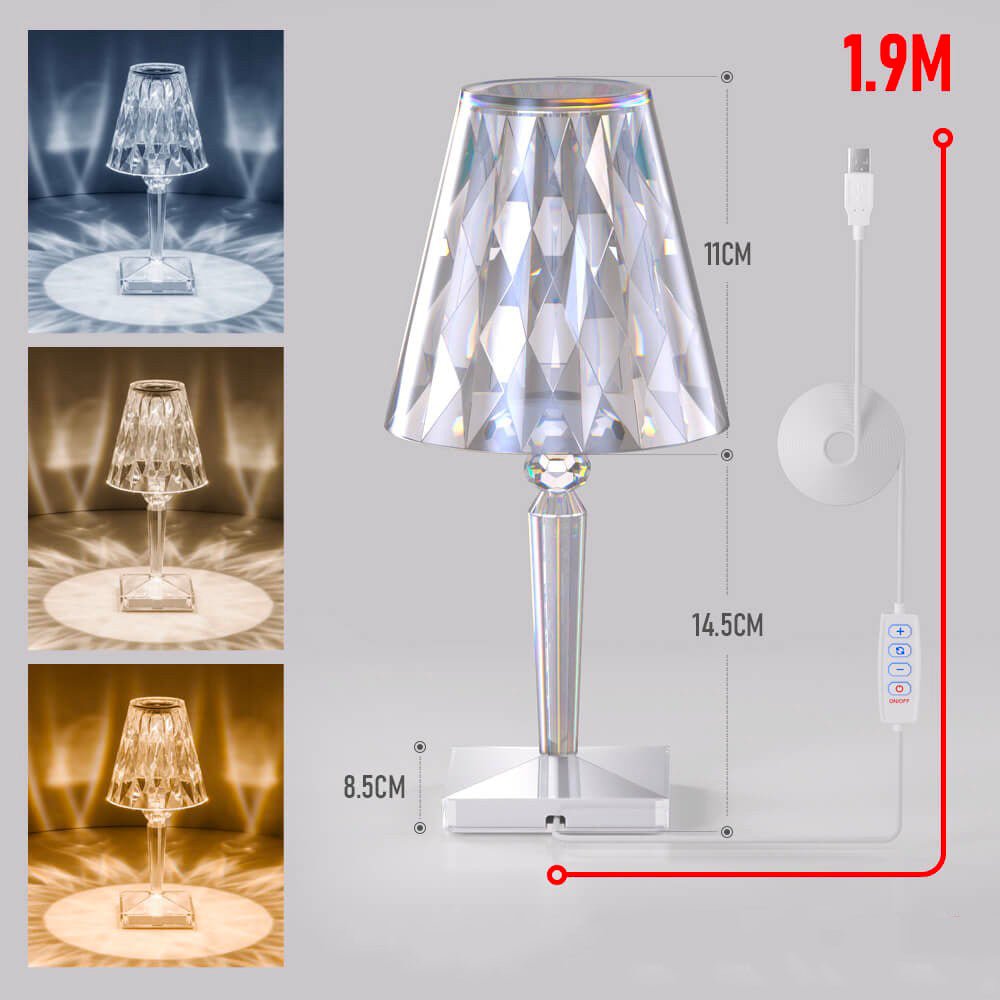 Lampe de chevet LED Diamant  LampesDeChevet Sans batterie Diamant 