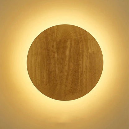 Lampe de chevet Murale Bois Circulaire  LampesDeChevet Ronde  
