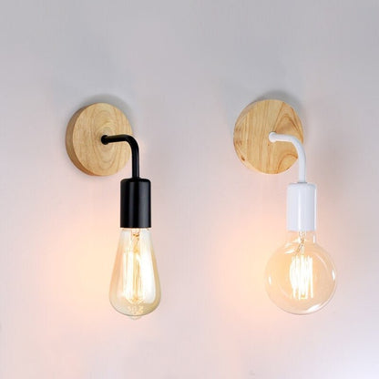 Lampe de chevet Murale Bois et Noir/Blanc  LampesDeChevet Blanc  