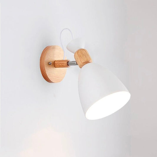 Lampe de chevet Murale Bois Scandinave  LampesDeChevet Blanc  