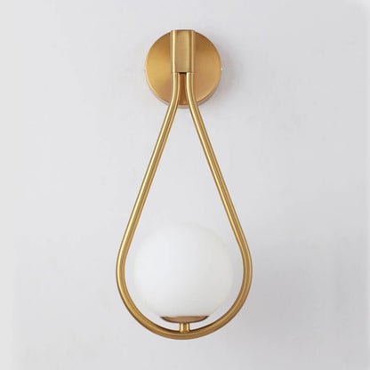 Lampe de chevet Murale Boule Métal Doré