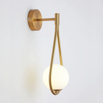 Lampe de chevet Murale Boule Métal Doré