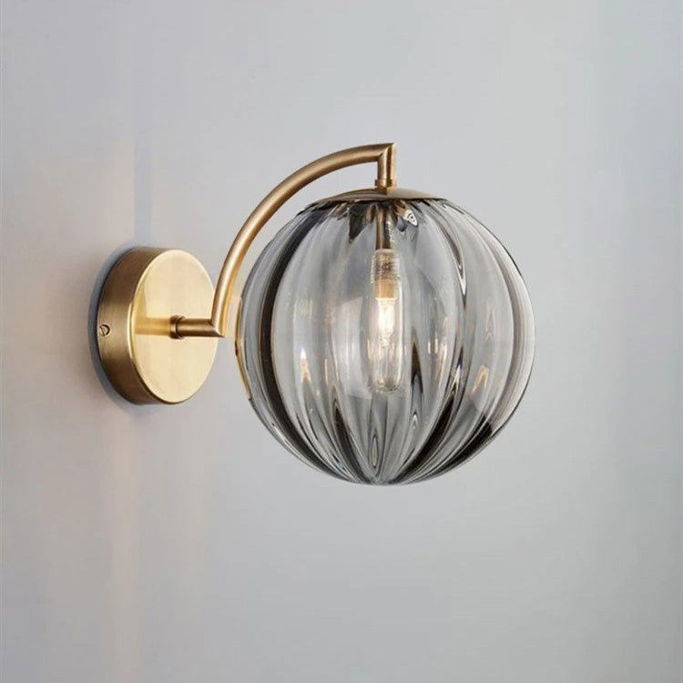 Lampe de chevet Murale Design Boule en verre Fumé  LampesDeChevet Gris  