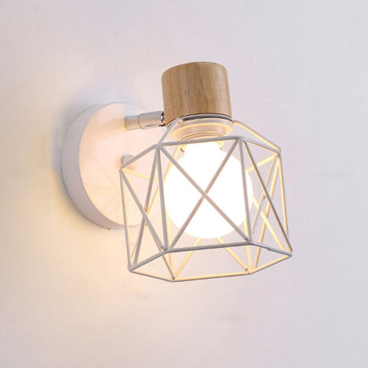 Lampe de chevet Murale Industrielle Cage  LampesDeChevet Blanc  