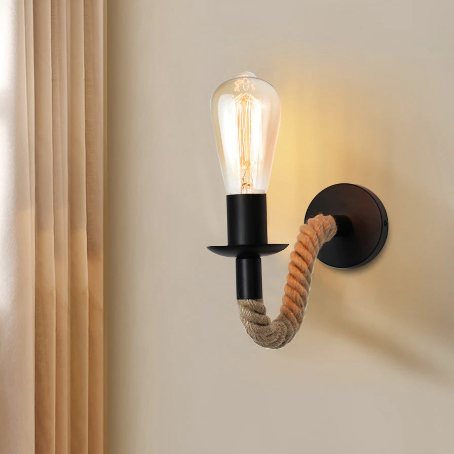 Lampe de chevet Murale Industrielle Corde