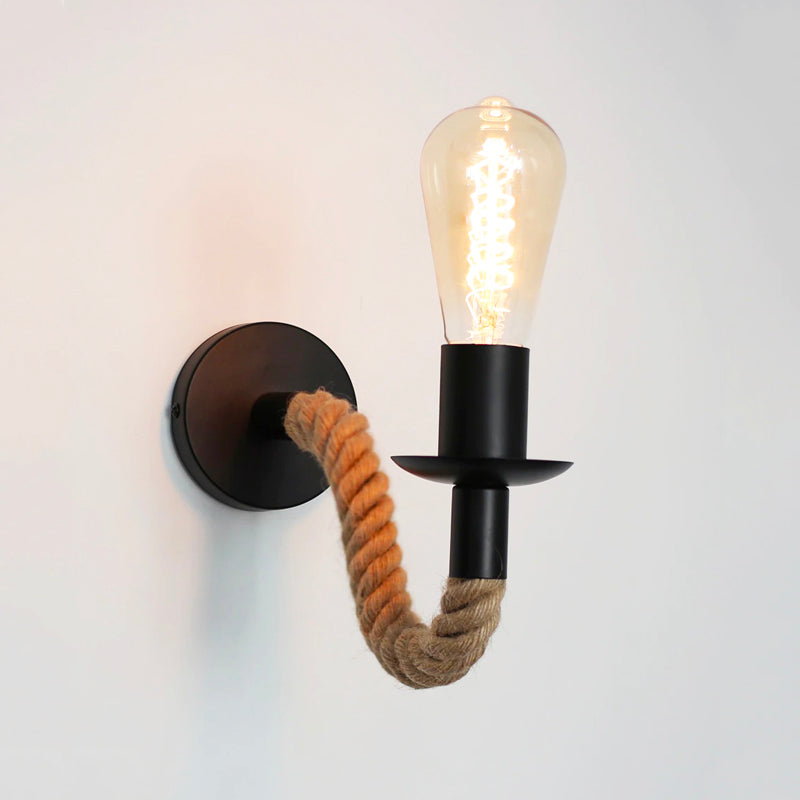 Lampe de chevet Murale Industrielle Corde