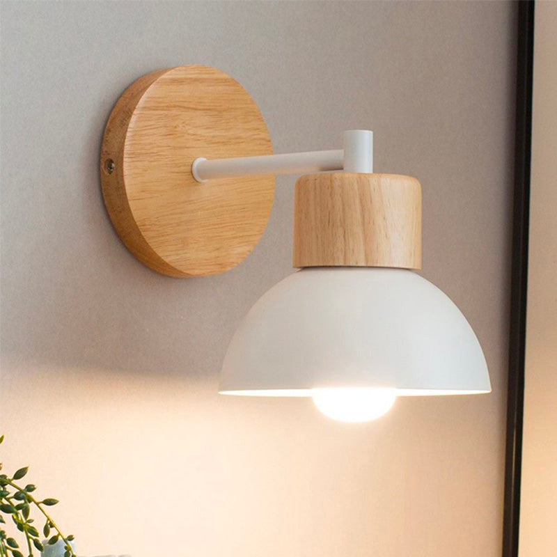 Lampe de chevet Murale Rétro Bois  LampesDeChevet Blanc  