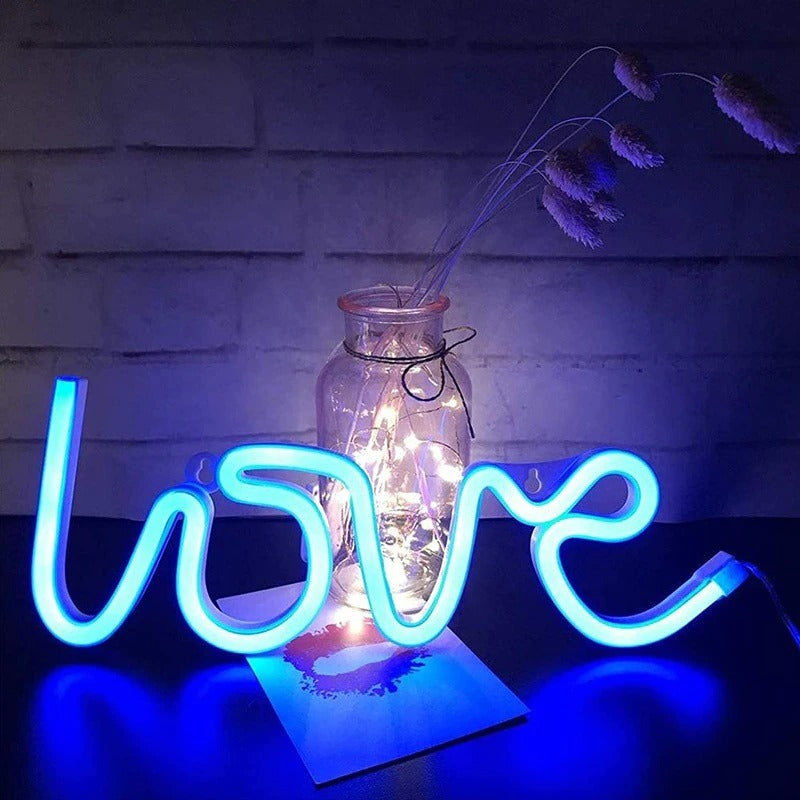 Lampe de chevet Néon LOVE  LampesDeChevet Bleu 1 