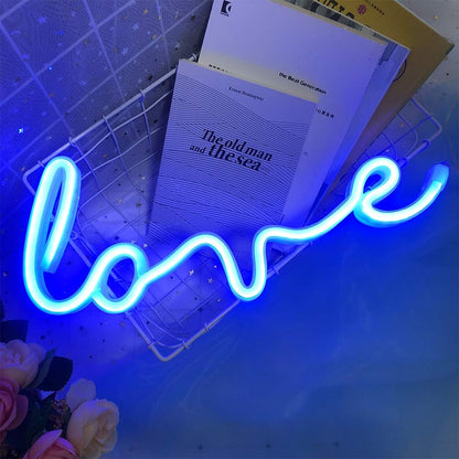 Lampe de chevet Néon LOVE  LampesDeChevet Bleu 2 
